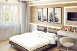 Спальня 2-к квартиры в Москве на 74 кв.м.