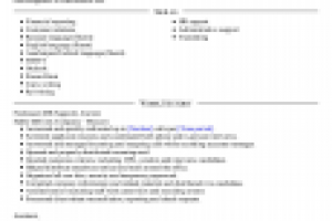 Образец резюме для международной компании