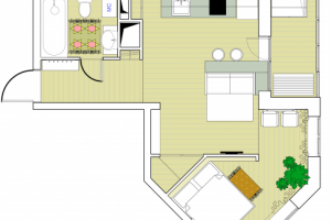Квартира студия 37 кв.м. 2 вариант