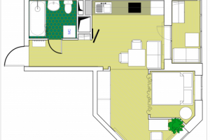 Квартира студия 37 кв.м. 1вариант