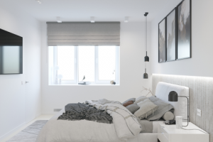 Интерьер спальни в светлых тонах