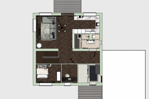 Планировочное решение частного дома (1-ый этаж)