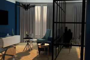 Черновой проект дизайна квартиры-студии