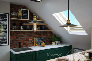 Дизайн проект мансарды в тан хаусе