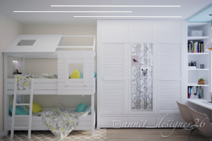 Дизайн проект  детской для 2-х детей