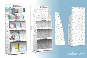 Дизайн стенда, коллаж - заполнение стенда товаром.