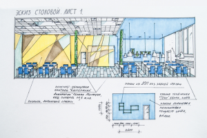 Столовая в учебном центре для детей