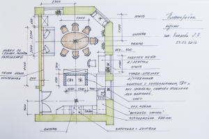 эскизный план кухни