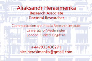 Business card for Research Associate & Doctoral Researcher