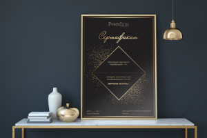 Сертификат для школы красоты Premium