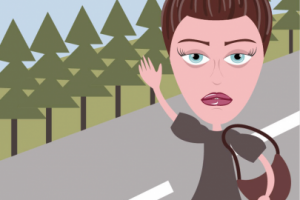 Девушка автостопщица