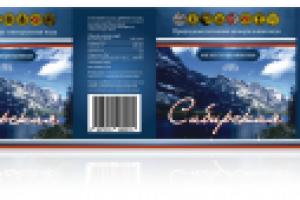 Макет этикетки для воды "Sibirskaya"