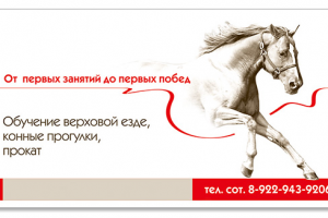 Визитка "обучение верховой езде"