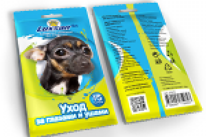 Упаковка влажных салфеток для ухода за глазами собак