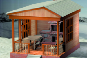 Зимняя беседка с мангалом