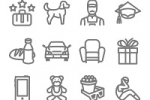 Набор иконок и дизайн шоппинг-приложения