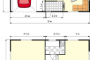 Второй вариант плана  дома с мансардой