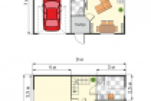 Еще вариант плана дома с мансардой