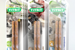 Концепция упаковки блистера, колбаски для собак