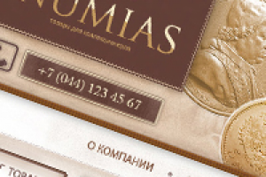 Дизайн главной страницы для сайта нумезматики