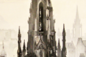 Эдинбург. Роспись стен в технике акрилик, черно-белая  . фрагмен