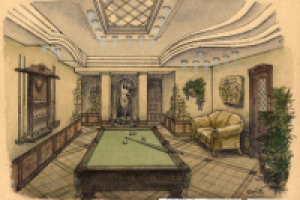 Интерьер Бильярдная.