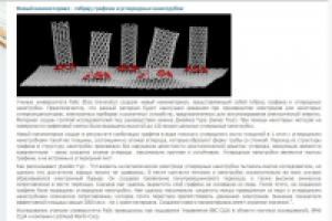 Новый наноматериал - гибрид графена и углеродных нанотрубок