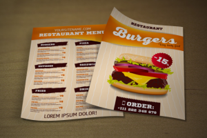 А5 флаер (меню для фаст фуда)