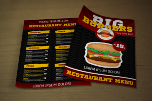 А5 флаер (меню для фаст фуда)