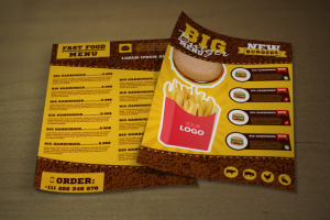 А5 флаер (меню для фаст фуда)