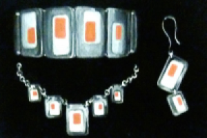 Эскиз комплека ювелирных изделий "Коралловый бриз"