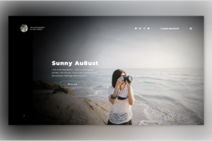 Landing page for photographer