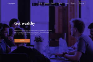 Easy Invest landing page.