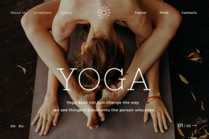 Дизайн веб-сайта для студии йоги с элементами Flat