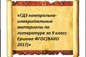 «ГДЗ по литературе за 9 класс Ершова»