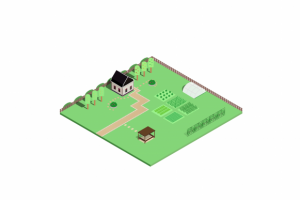 Дом в сельской местности. Изометрия.