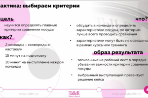 Слайд с продуктового тренинга