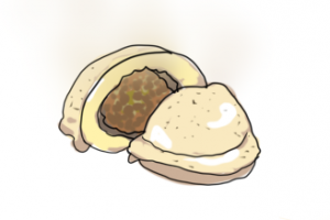 мясной пирожок на пару