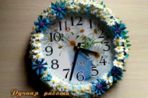 Часы с цветами ручной работы