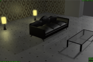 Веб визуализация дивана и освещения.