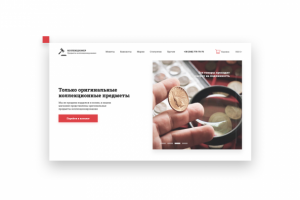 Дизайн главной страницы интернет-магазина Коллекционер