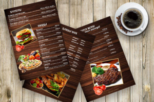 Меню для ресторана быстрого питания