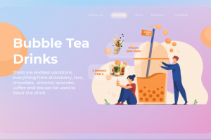 Магазин бабл чая (на англ. языке)