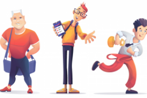 Трио мужских персонажей