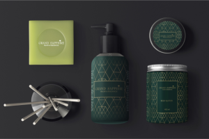 Дизайн набора брендированной косметики для отеля Grand Sapphire