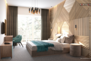 3д визуализация отеля "Сосны"  спальня
