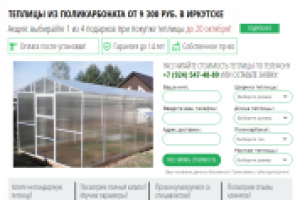 30 заявок в сутки в нише «теплицы из поликарбоната»