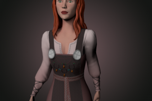 Девушка в славянском сеттинге (low poly)