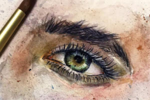 Глаз акварель