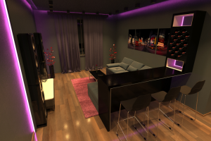 Интерьер домашнего мини кинотеатра